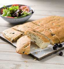 Focaccia de aceitunas negras