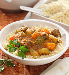 Cous cous con ragù di agnello e verdure