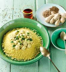 Cuscuz com caril de frango