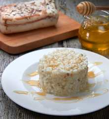Risotto lardo e crescenza al miele