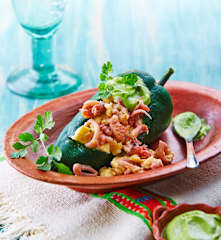 Chile relleno de mariscos