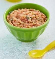 Papilla de garbanzos, cilantro y jitomate