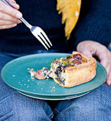 Tarte aux champignons et aux marrons