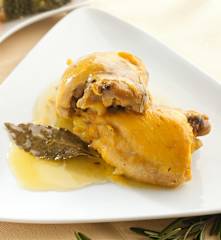 Pollo alle erbe con verdure al vapore