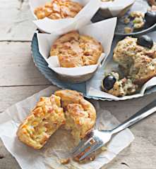 Muffins de brócoli y atún y de zanahoria, parmesano y beicon