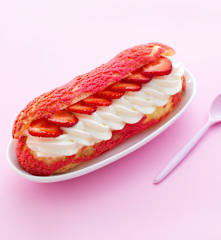Eclairs fraises-chocolat blanc