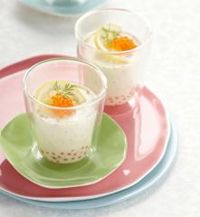 Pannacotta aux œufs de saumon