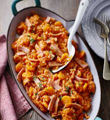 Tomatenreis mit gekochtem Schinken