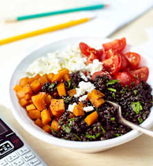 Linsensalat mit Tomaten und Feta