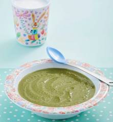 Papilla de habas, res y espinaca