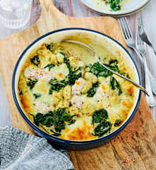 Gnocchi-Auflauf mit Hähnchen und Spinat