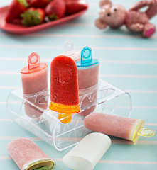 Polos de fresas con gelatina