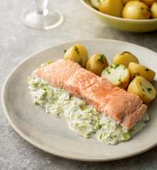 Salmon and Leek Parcel with New Potatoes
