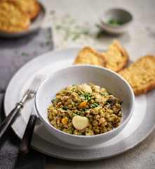 Estufado de lentilhas e castanha