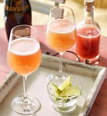 Rhabarber-Limetten-Met für Prosecco