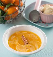 Postre de mandarinas estofadas