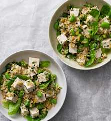 Freekeh and broad bean salad