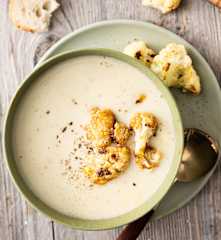 Cauliflower Cream Soup and Glazed Florets
