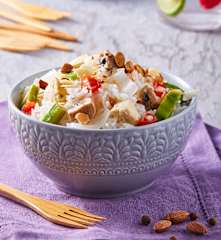 Tazón de arroz, verduras y proteína TM6