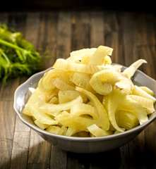 Steamed Sliced Fennel Bulbs