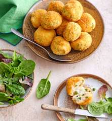 Arancini mozza, riz et petits pois
