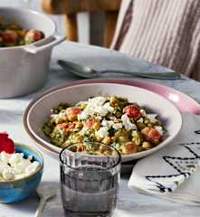 Cremiger Kichererbsen-Spinat-Topf