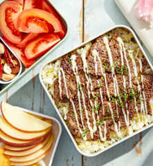 山葵牛肉紫苏小米饭便当