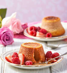 Volcán de chocolate rosa