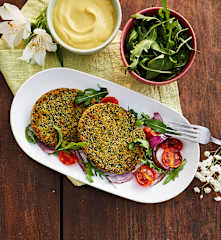 Burger ceci e rucola