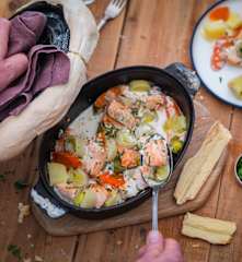 Cocotte de saumon aux petits légumes
