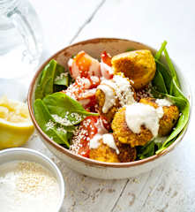 Falafels à la menthe, sauce tahini