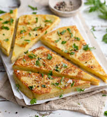 Tortilla de patata y queso al vapor