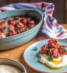 Meatballs, Tomato Sauce and Parmesan Polenta