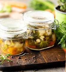 Verduras fermentadas en conserva
