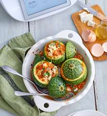 Courgettes farcies aux œufs brouillés