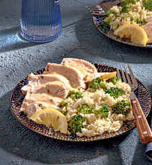 Λεμονάτο κοτόπουλο με ρύζι