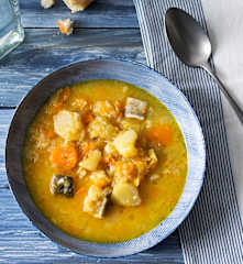 Porrusalda con bacalao