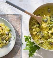 Arroz con coquinas de Huelva