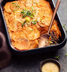 Parmentier de canard à la patate douce et sauce à l'orange