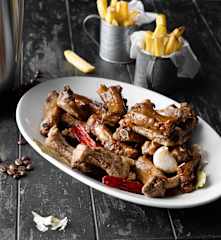 Travers de porc sauce au café