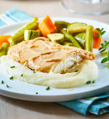 Sea Bass with Miso Butter, Mashed Potatoes and Beans