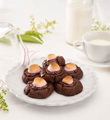 Galletas calientes de chocolate y nubes