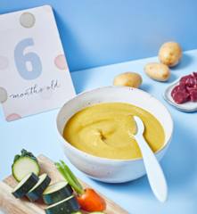 Gemüse-Kartoffel-Brei mit Rindfleisch