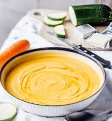 Soupe de courgette et carotte au kiri