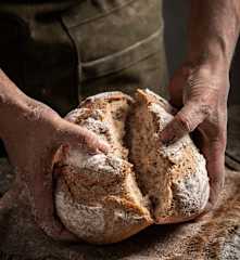 Hogaza de trigo y centeno con masa madre