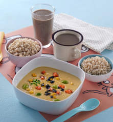 五色蒸蛋、糙米飯&雙色米豆漿