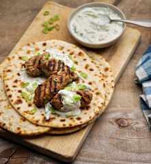 Beef and feta koftas