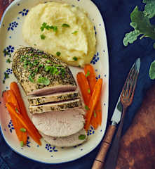 Arrosto di tacchino in salsa tonnata con purè di patate (Bimby Friend)