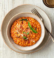 Risotto à la tomate et au basilic