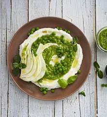 Ricotta con pesto di piselli